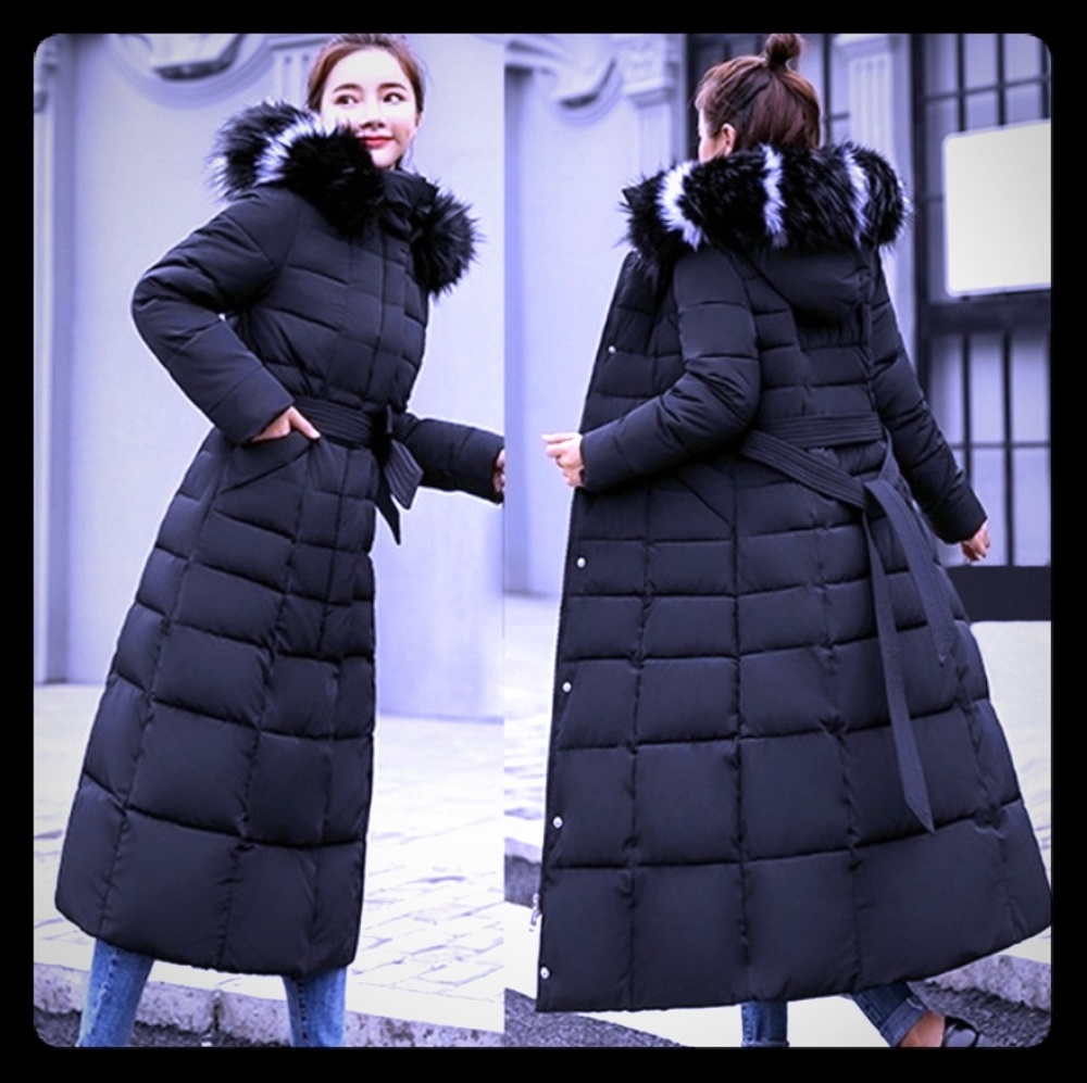 Black long winter coat